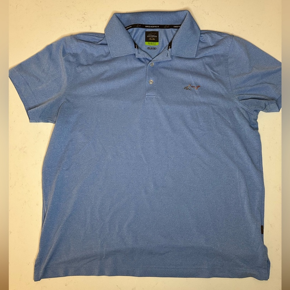 Greg Norman for Tasso Elba Light Blue Golf Polo